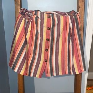 Papaerbag waist button skirt